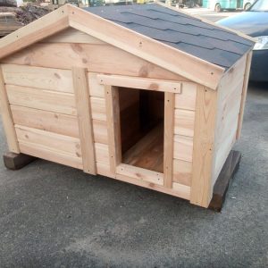 Собача будка з закритою верандою (та двоскатним дахом)